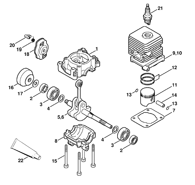 Crankcase, Cylinder