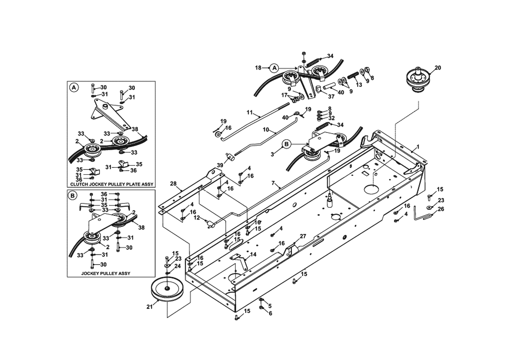 P.T.O. TRANSMISSION ASSY - HANDCLUTCH/BRAKE CONTROL FROM SERIAL 00126...