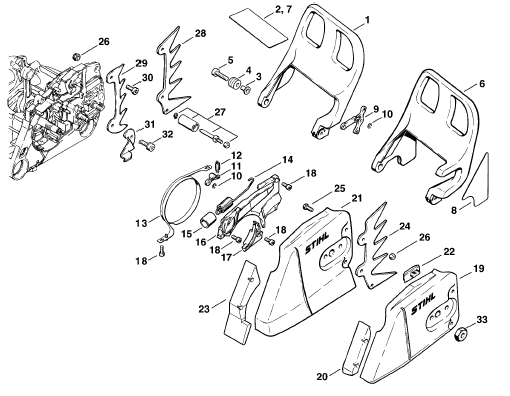 Chain brake-Chain sprkt cover