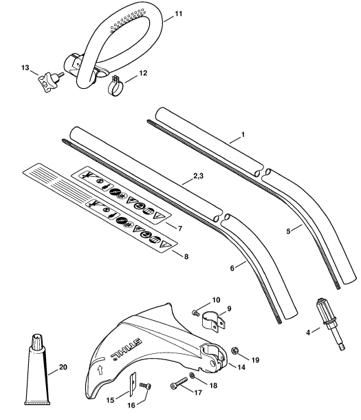Drive tube assembly, Loop handle