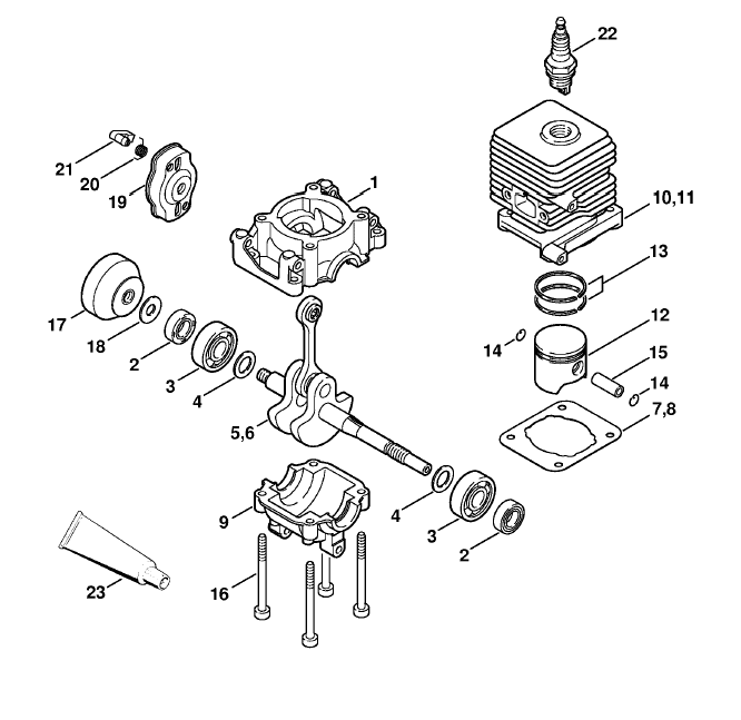 Crankcase, Cylinder
