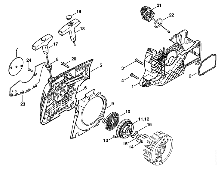 Fan Housing with Rewind Starter