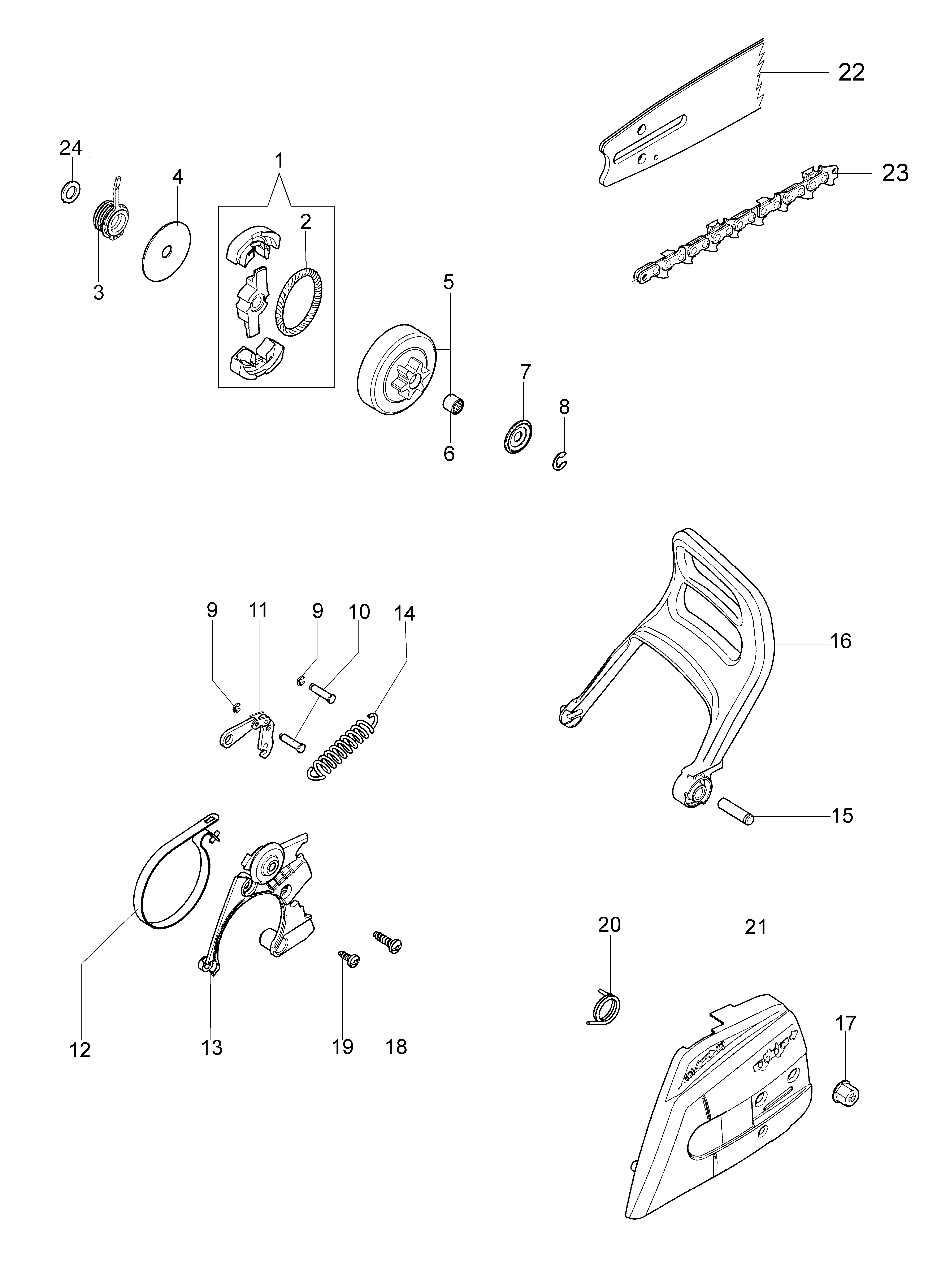 Chain cover and clutch
