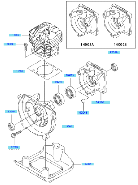 Cylinder	 Crankcase