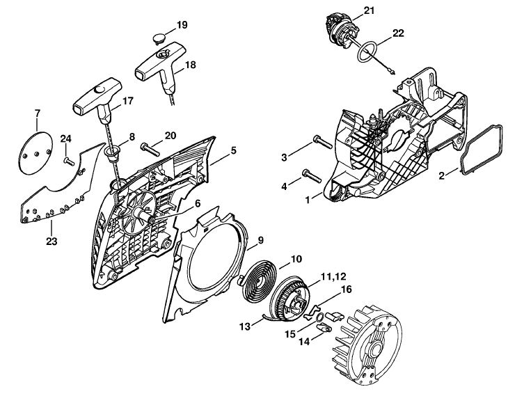 Fan Housing with Rewind Starter
