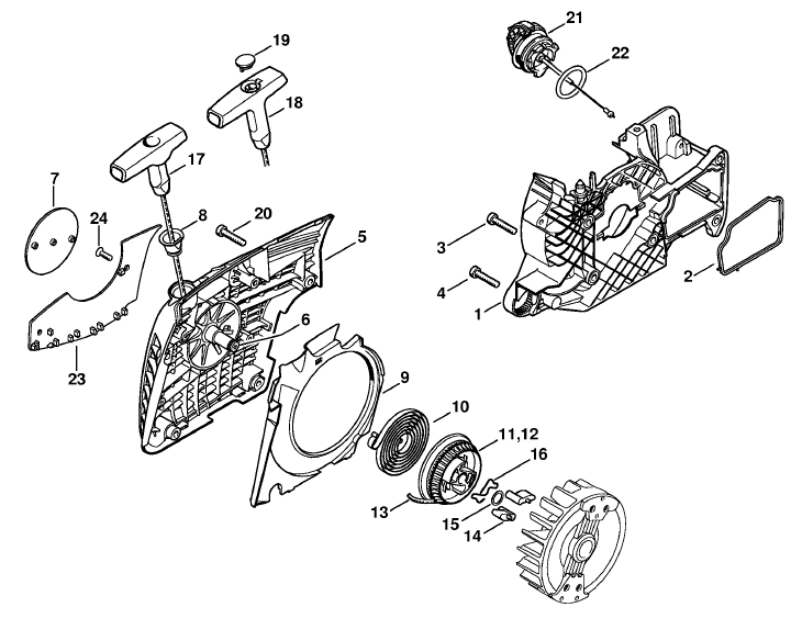 Fan Housing with Rewind Starter