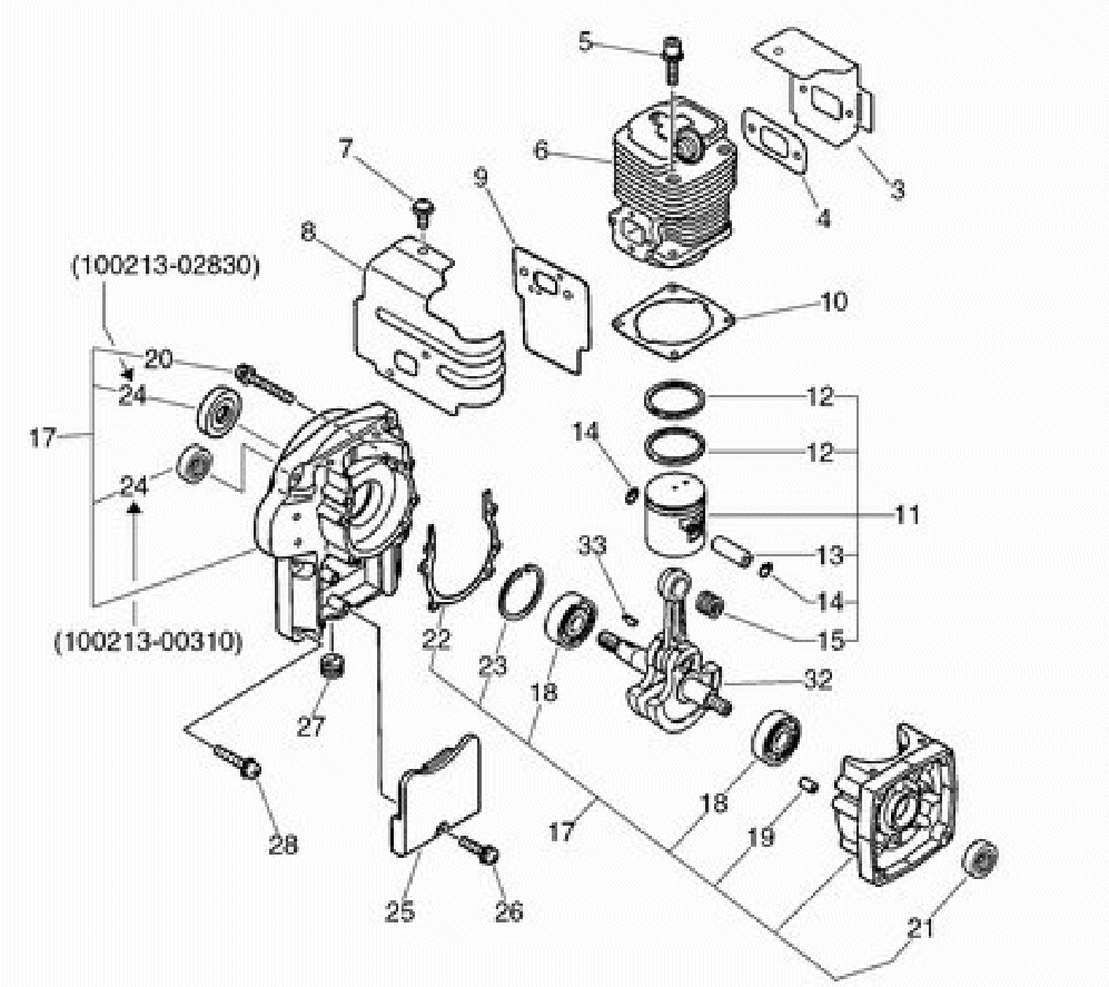 Cylinder Crankcase Piston