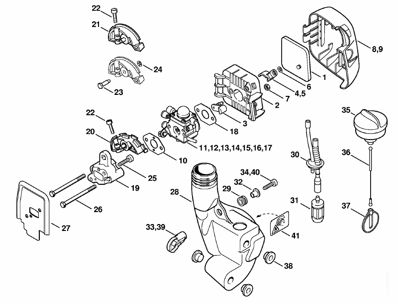 Air filter, Fuel tank