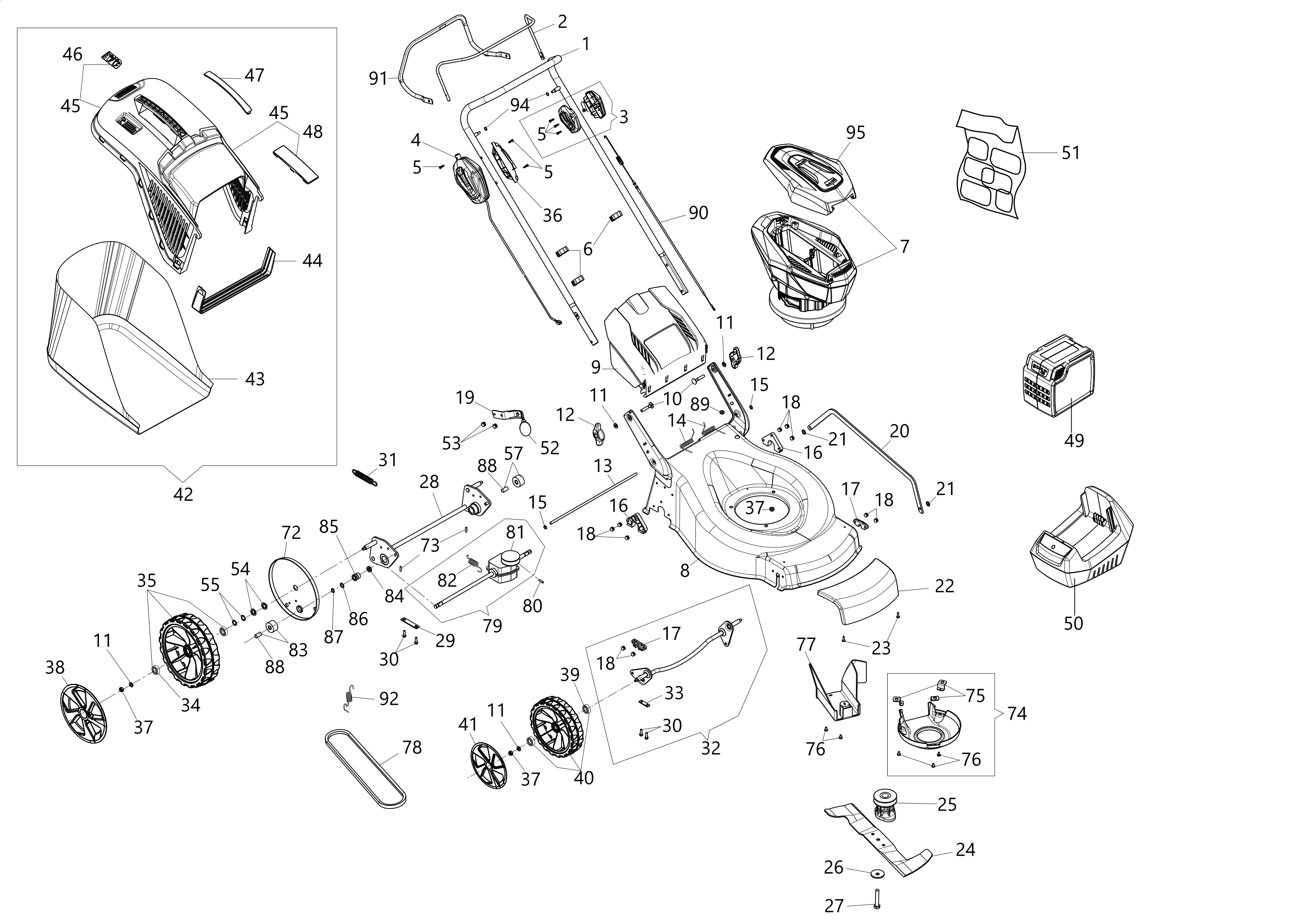 Complete illustrated parts list