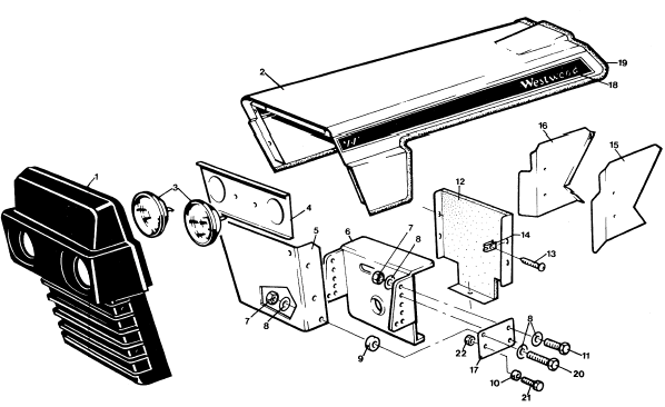 Bonnet & grille assembly - 16 and 18 HP only