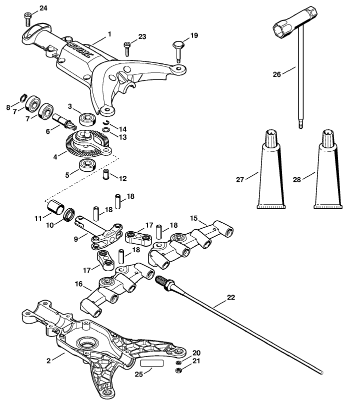 Gear head rake