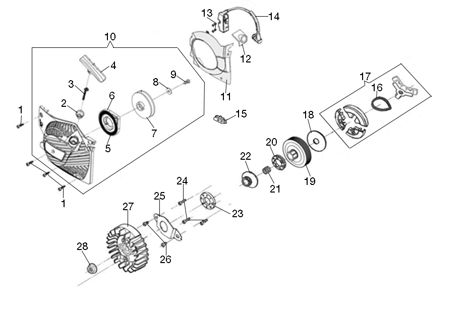 Starter assy and clutch