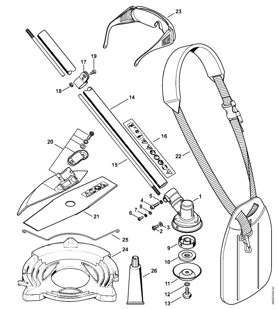 Gear head, Drive tube asembly