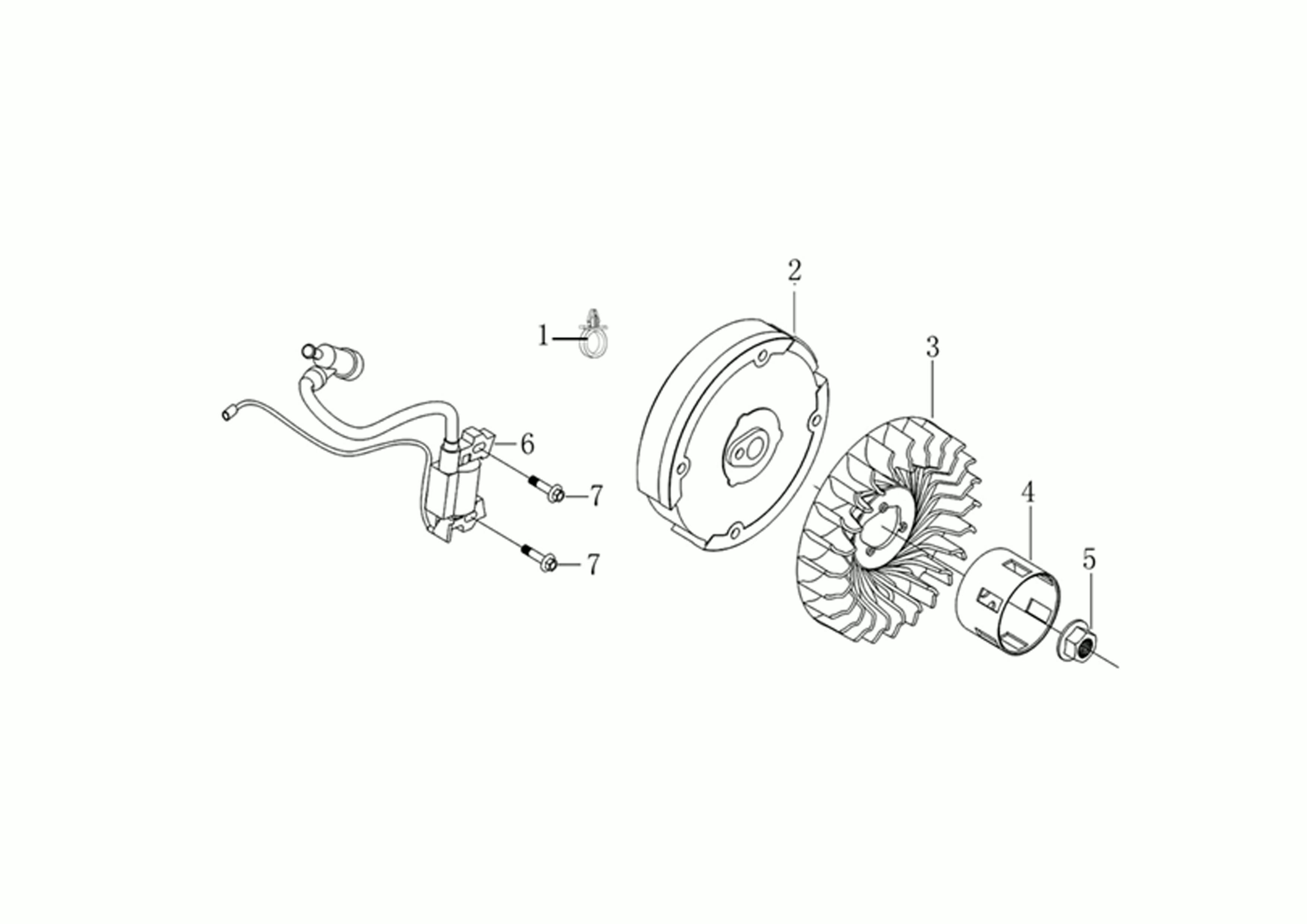Flywheel and coil