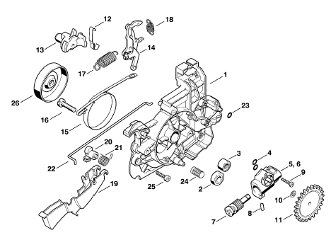 Gear housing - Oil pump