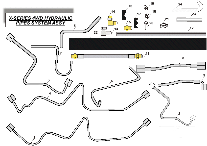 4WD Hydraulic Pipes System Assembly