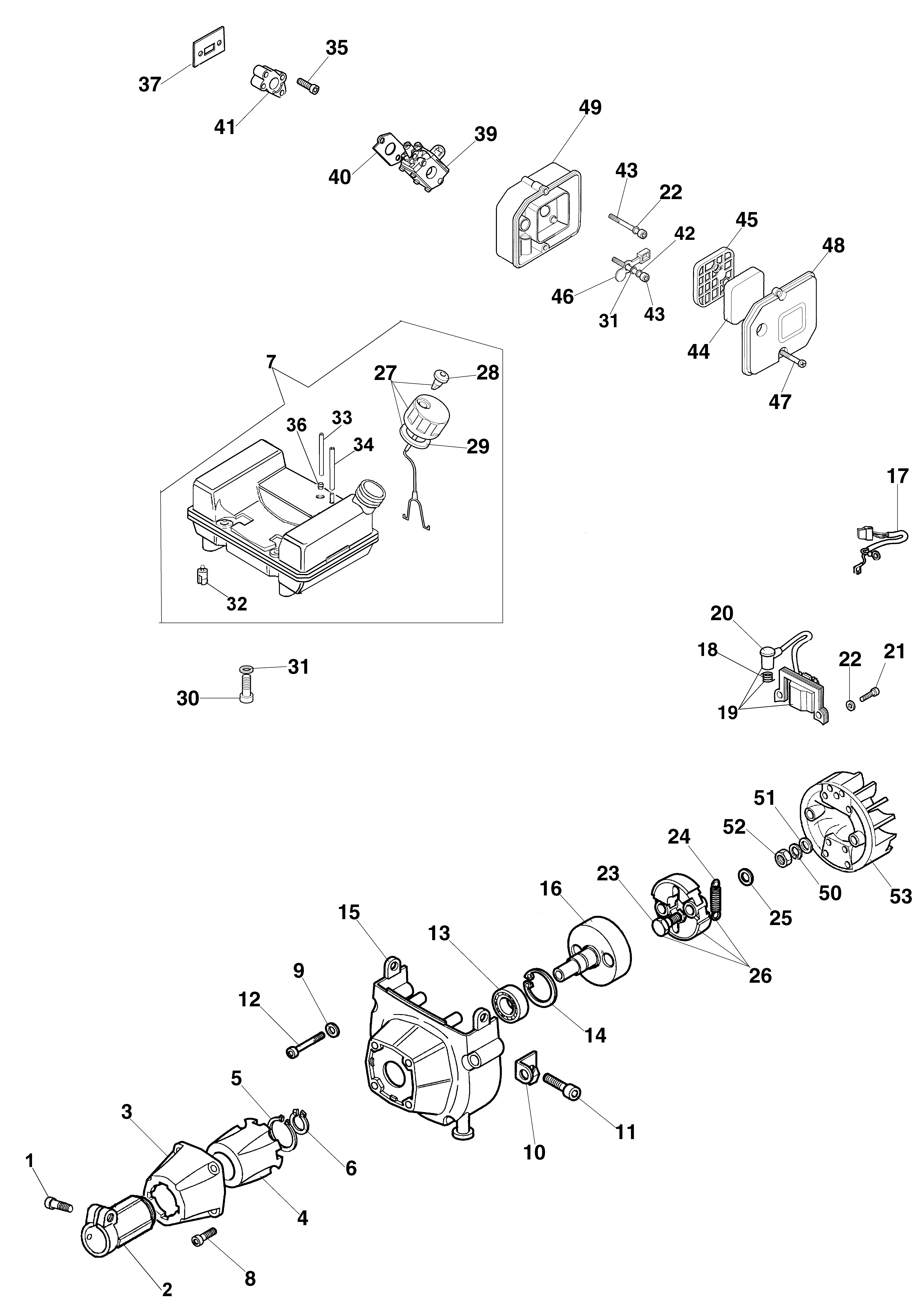 Starter assy and clutch