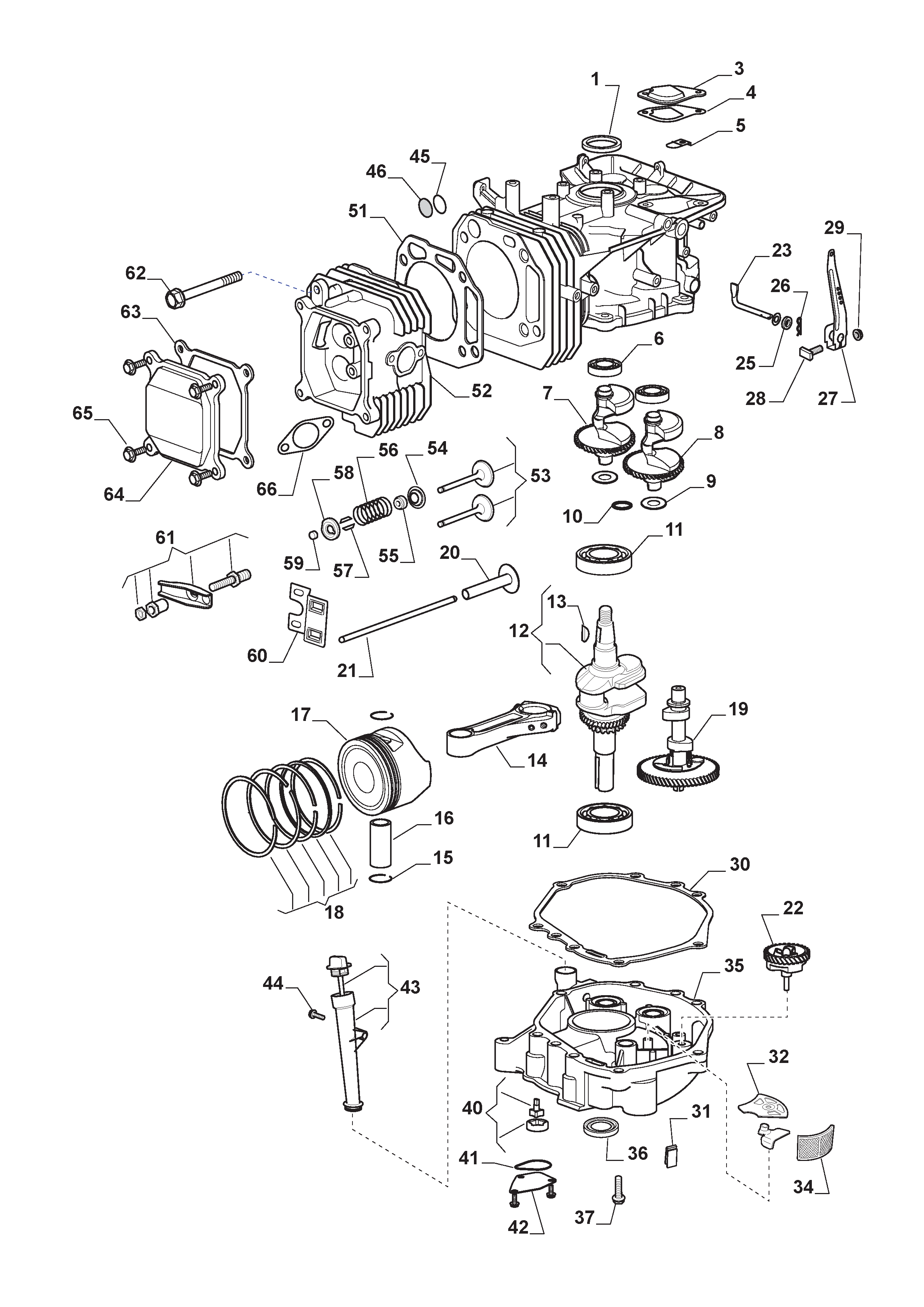  Piston, Crankshaft