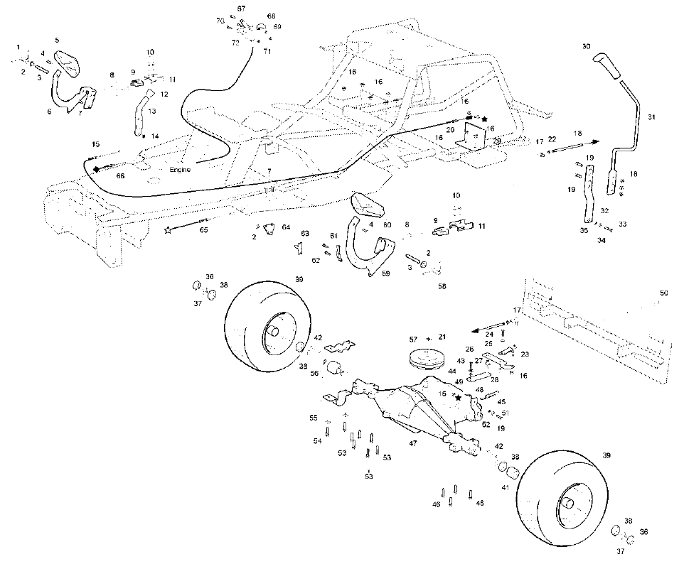 Rear Axle & Control Pedals