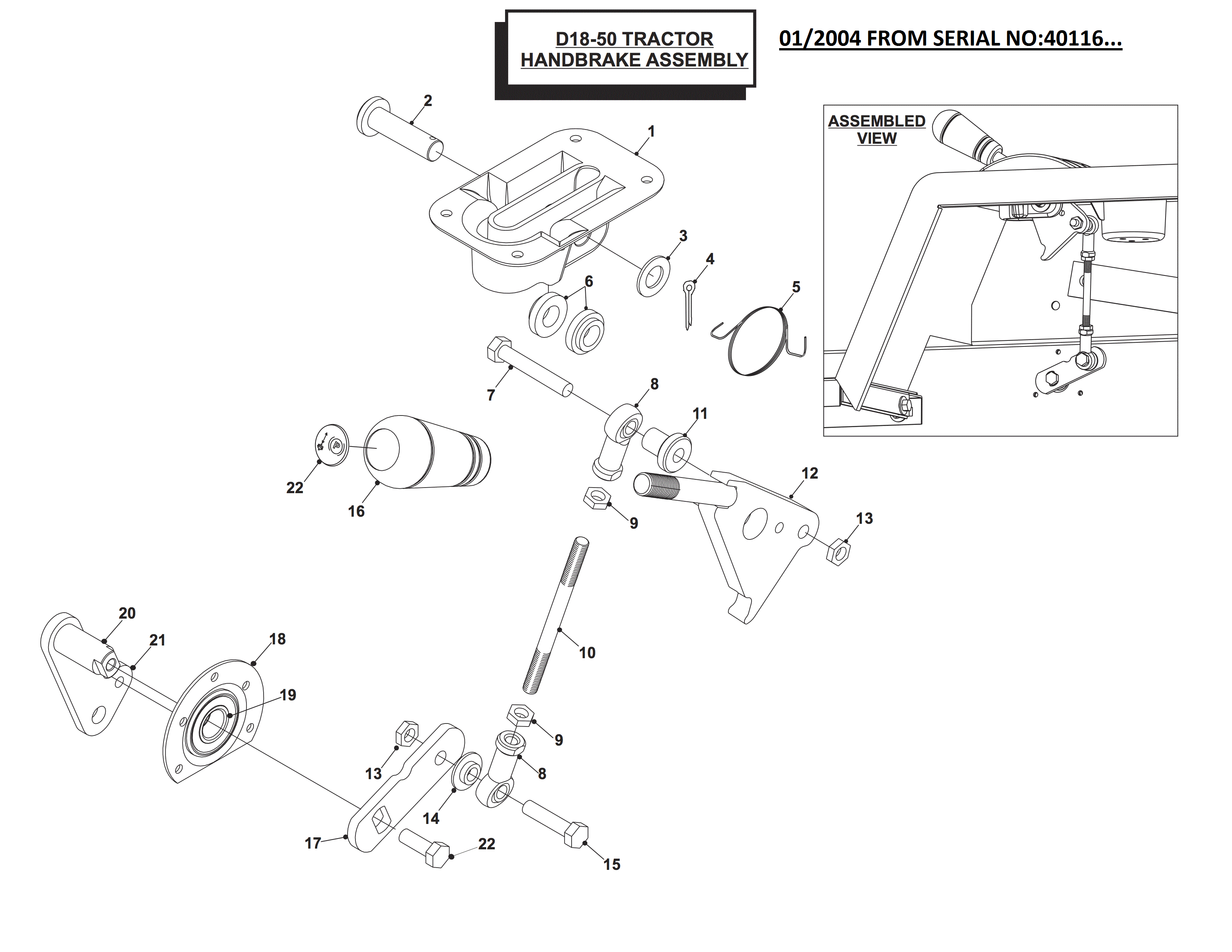 HANDBRAKE ASSY 01/2004 from serial no: 40116....