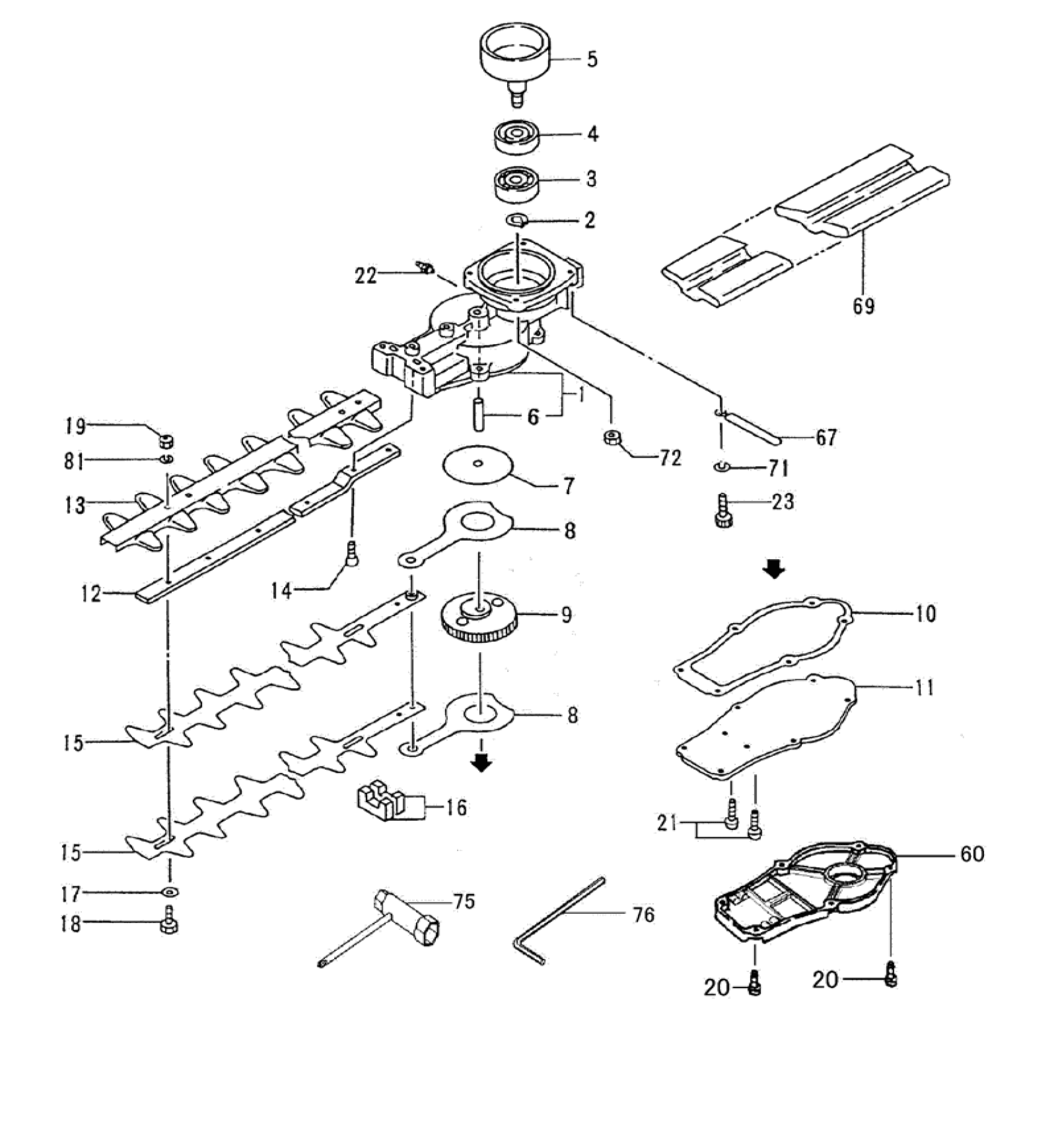 GEAR CASE/BLADE(500MM)