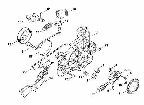 Gear housing - Oil pump