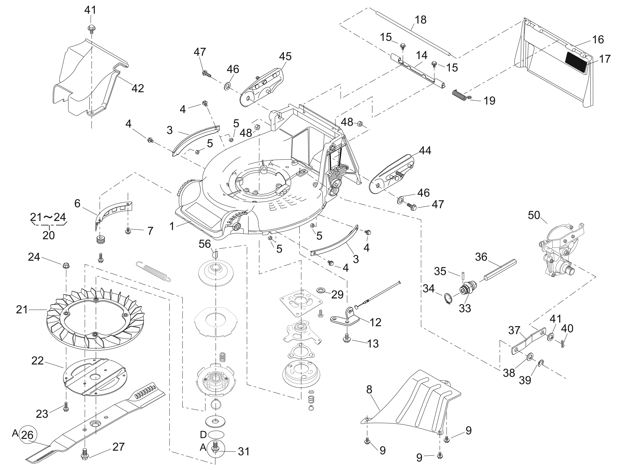 Deck, Transmission, Blade