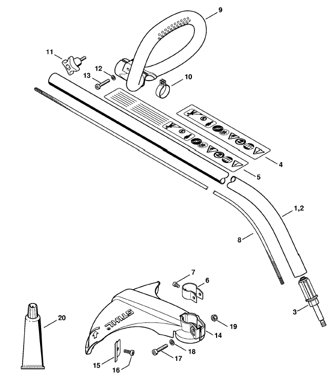Drive tube assembly, Loop handle