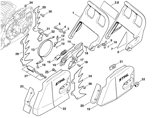 Chain brake-Chain spket cover
