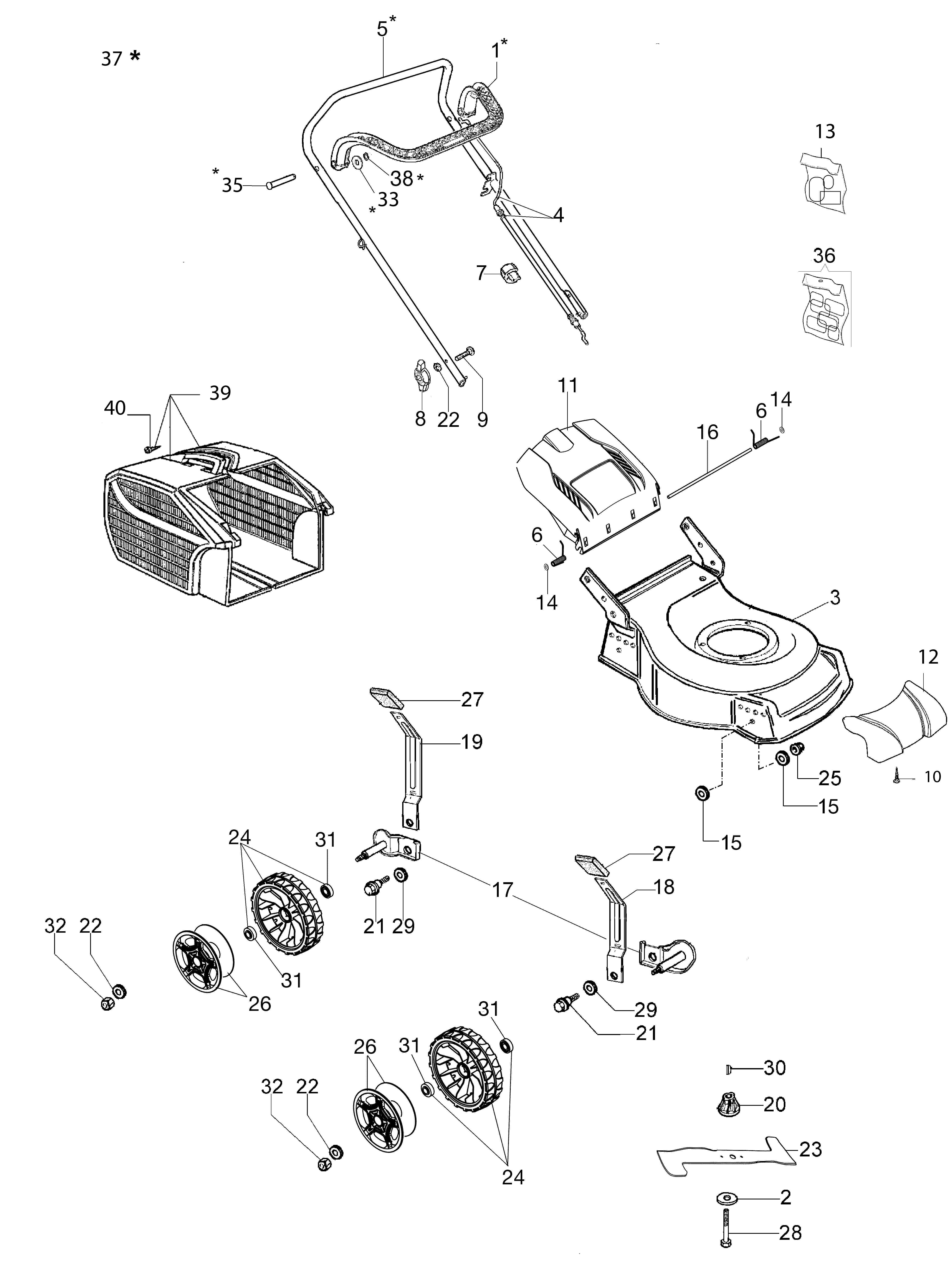 Complete illustrated parts list