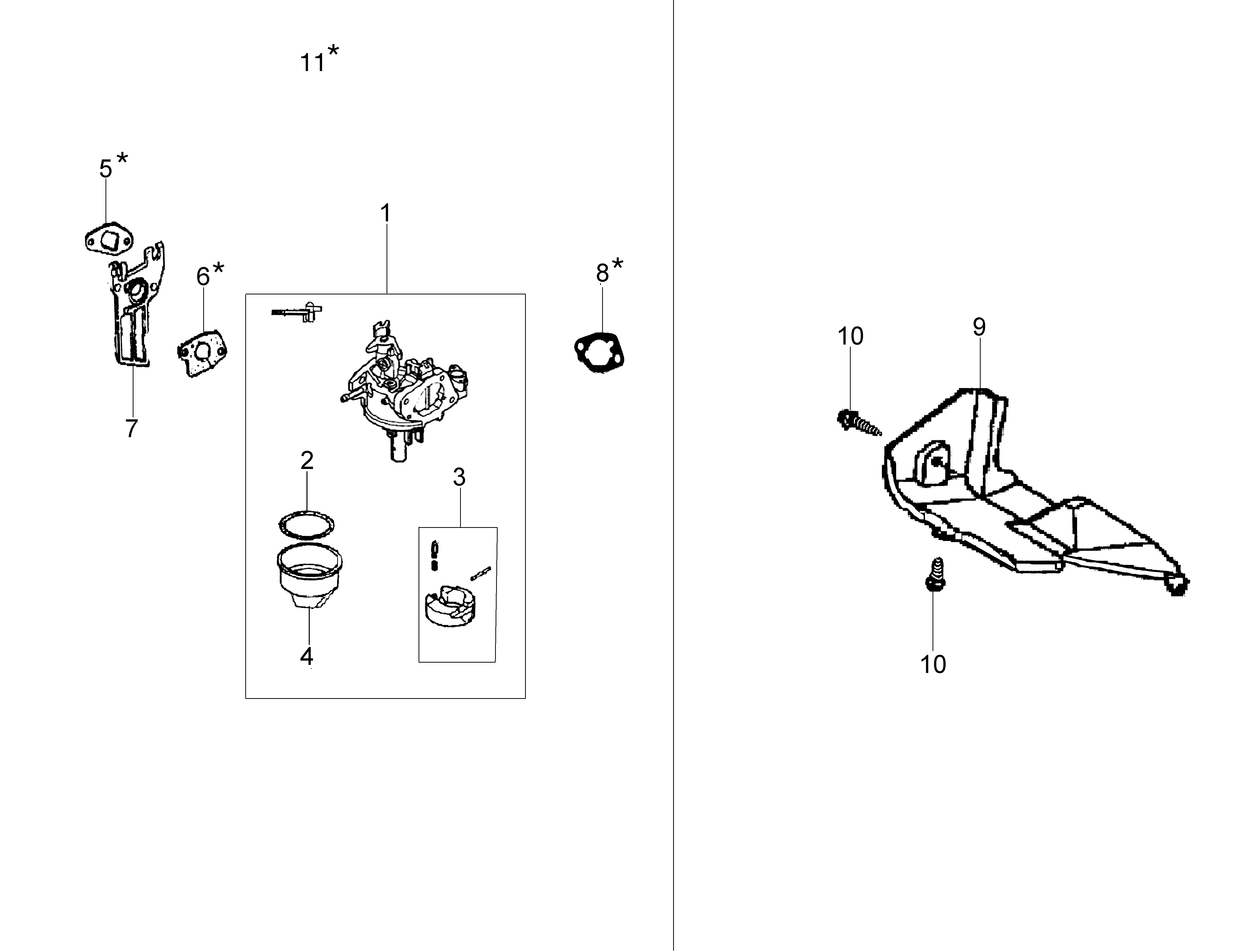Carburetor and deflector