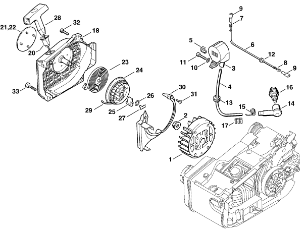 Ignition system-Rewind starter