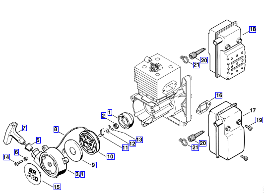 REWIND STARTER - MUFFLER