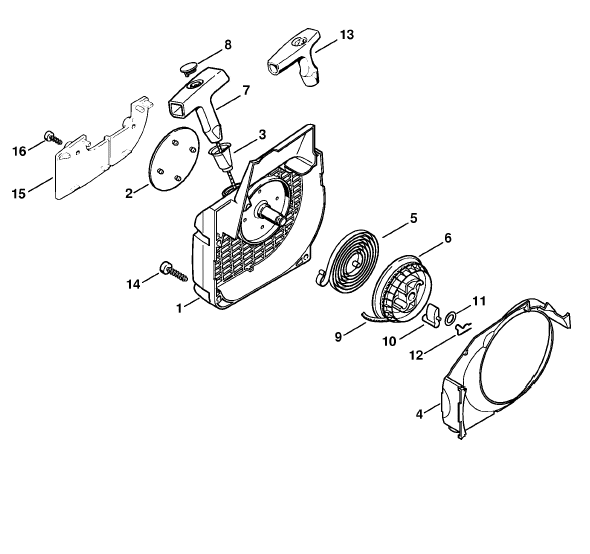 Fan Housing with Rewind Starter A