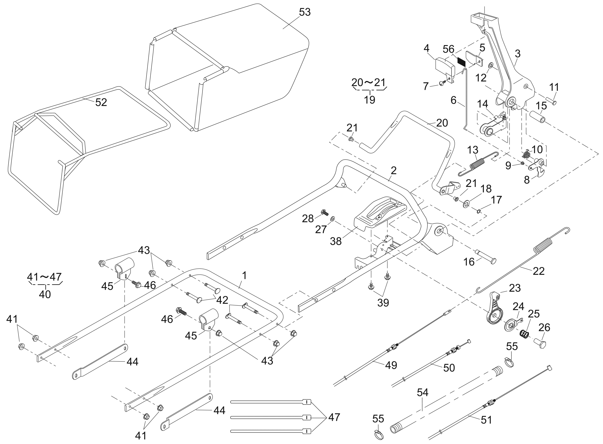 Handles, Controls & Grass Bag