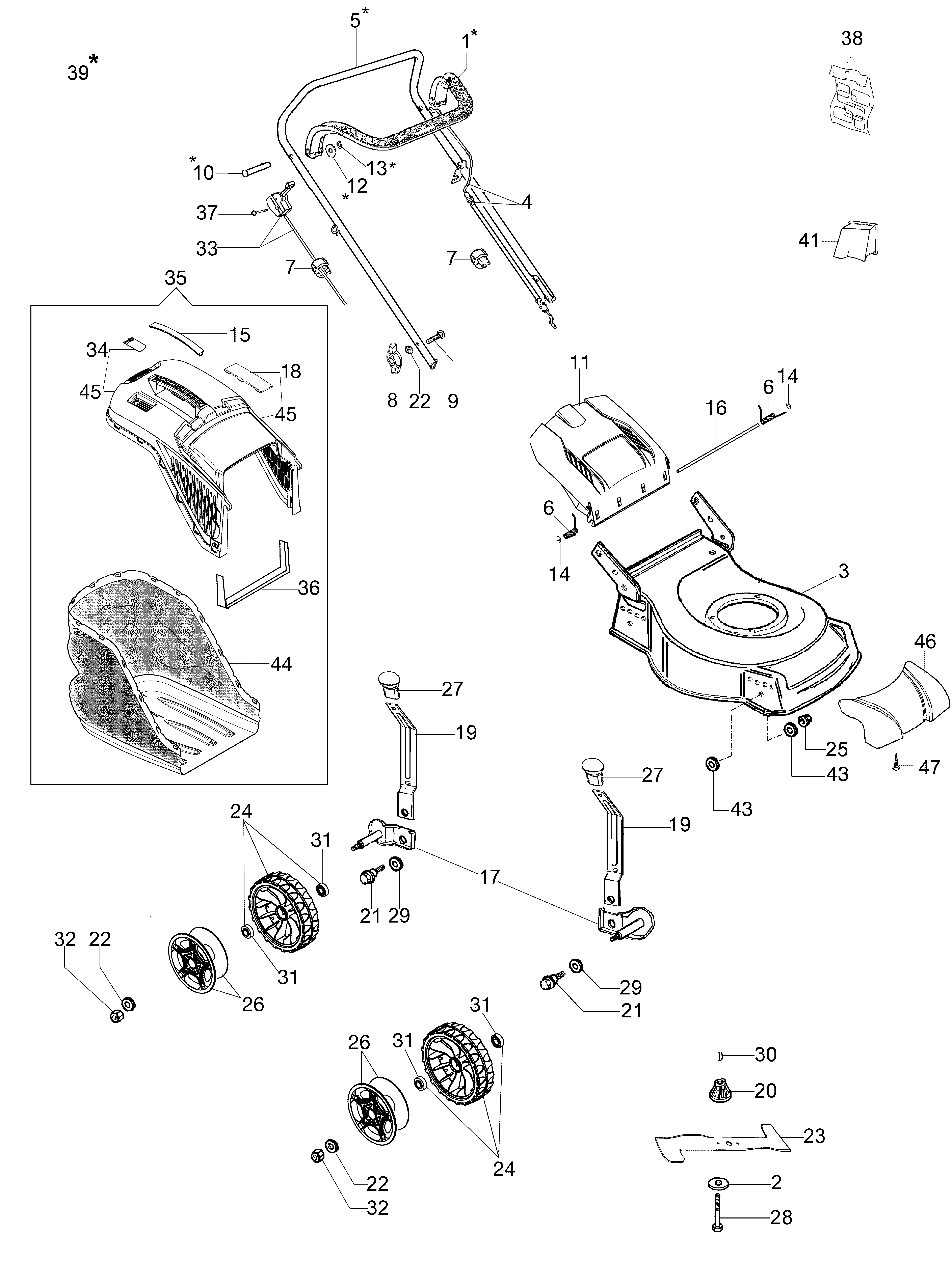 Complete illustrated parts list