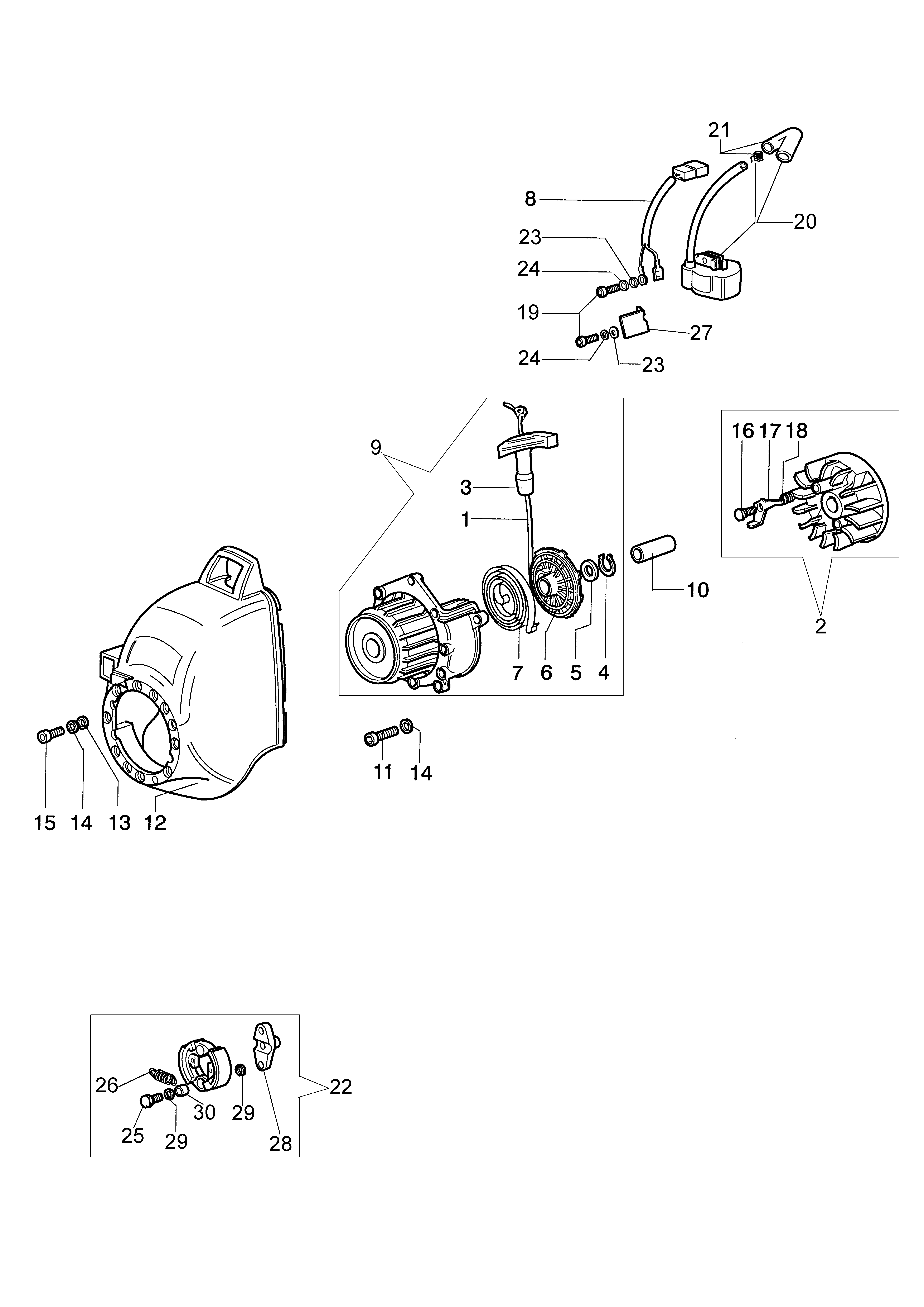 Starter assy and clutch