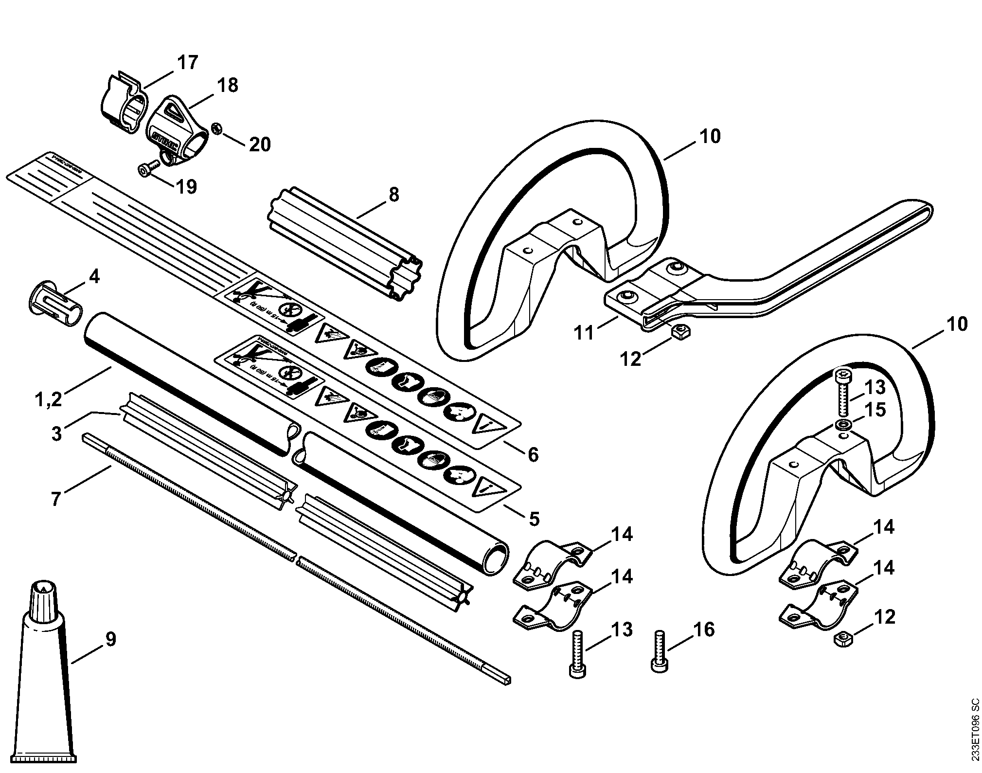 Drive tube assembly, Loop handle