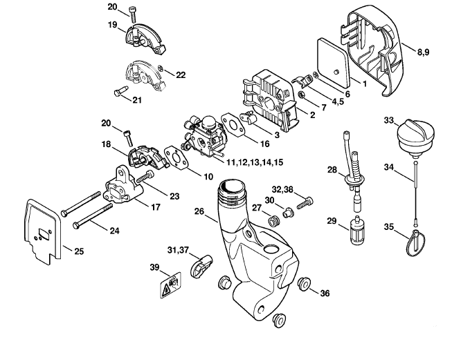 Air filter, Fuel tank