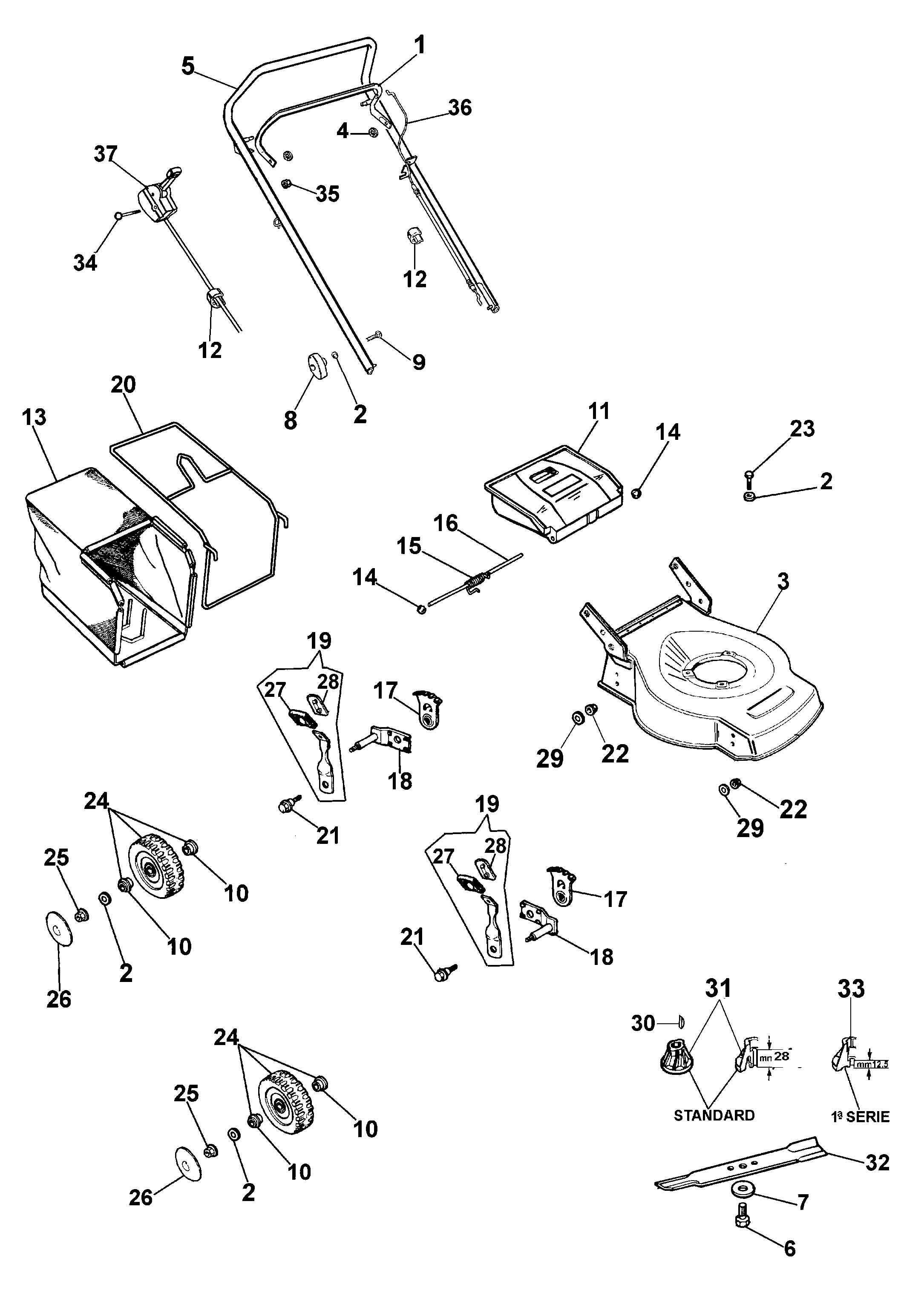 Complete illustrated parts list