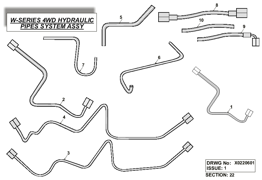 4WD Hydraulic Pipes System assy