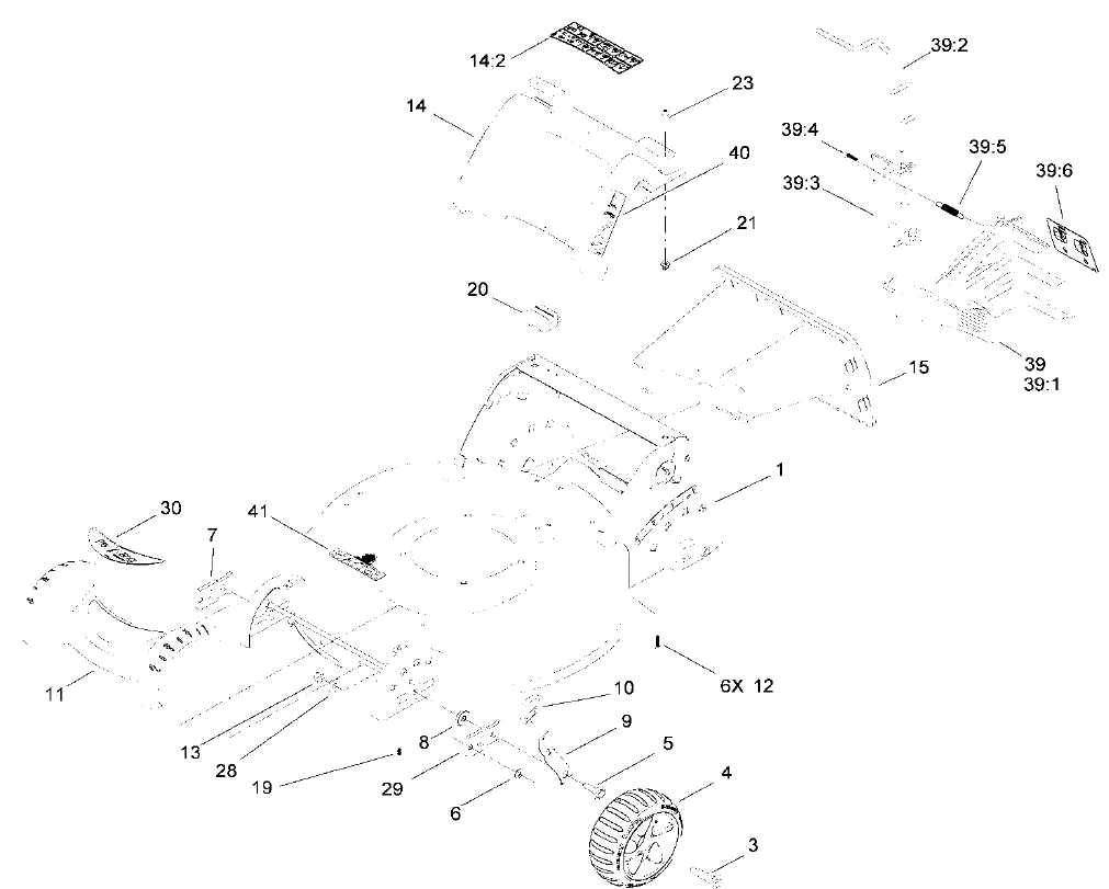 Housing	 Rear Cover & Front Wheel Assembly