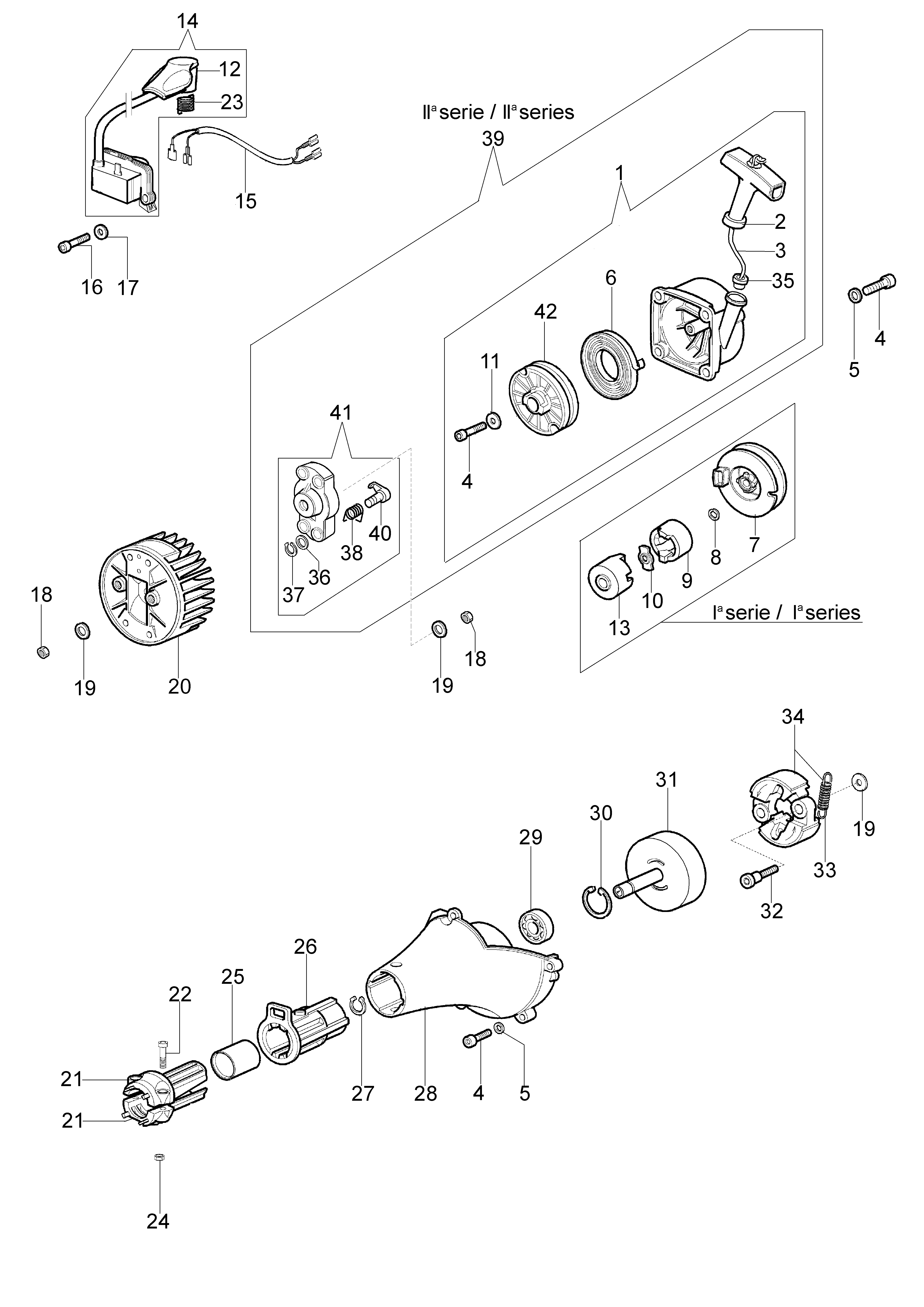 Starter assy and clutch