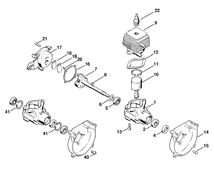 Crankcase, Cylinder