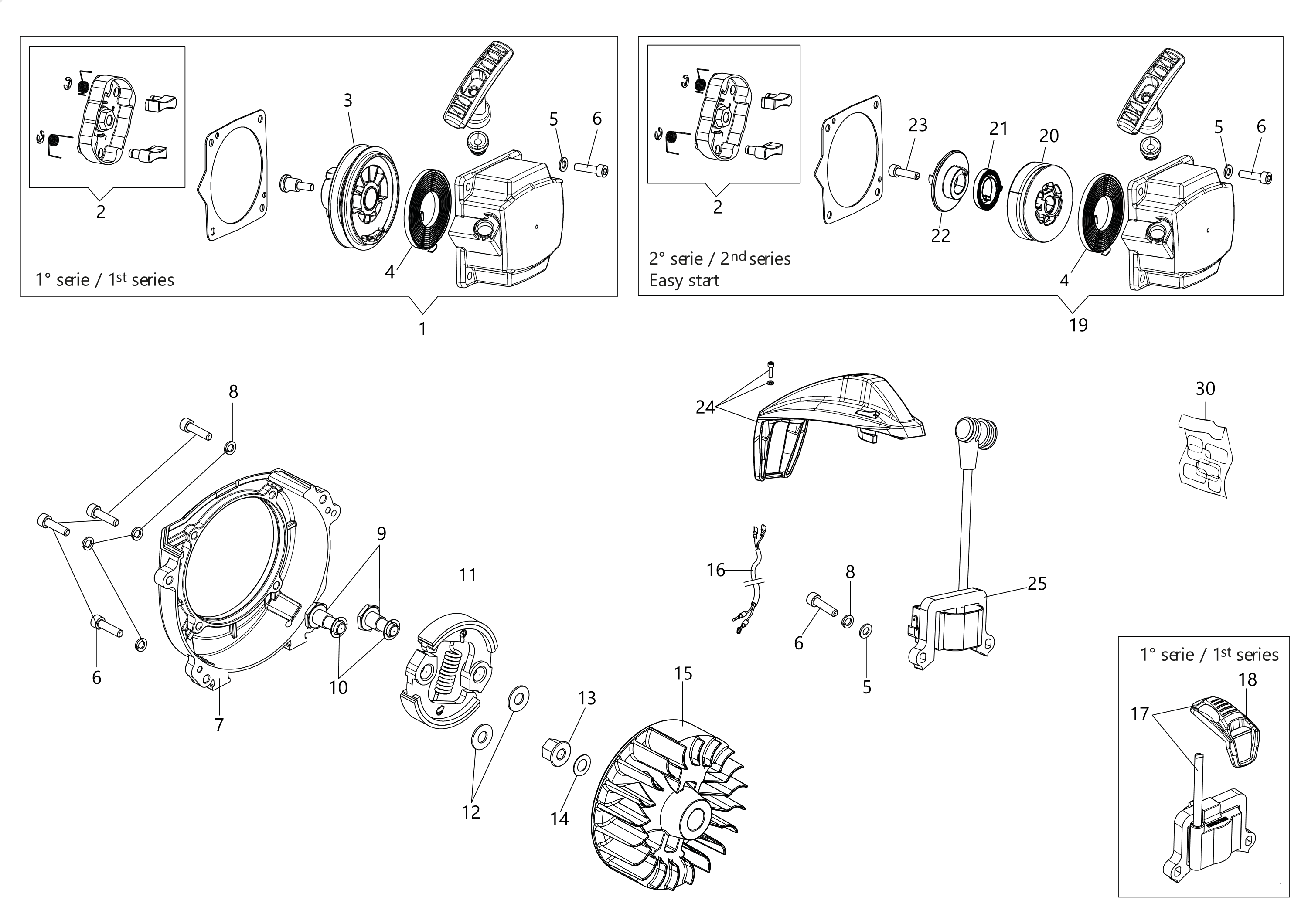Starter assy and clutch