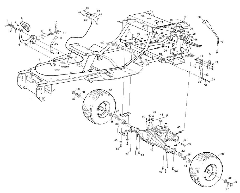 Rear Axle & Control Pedals