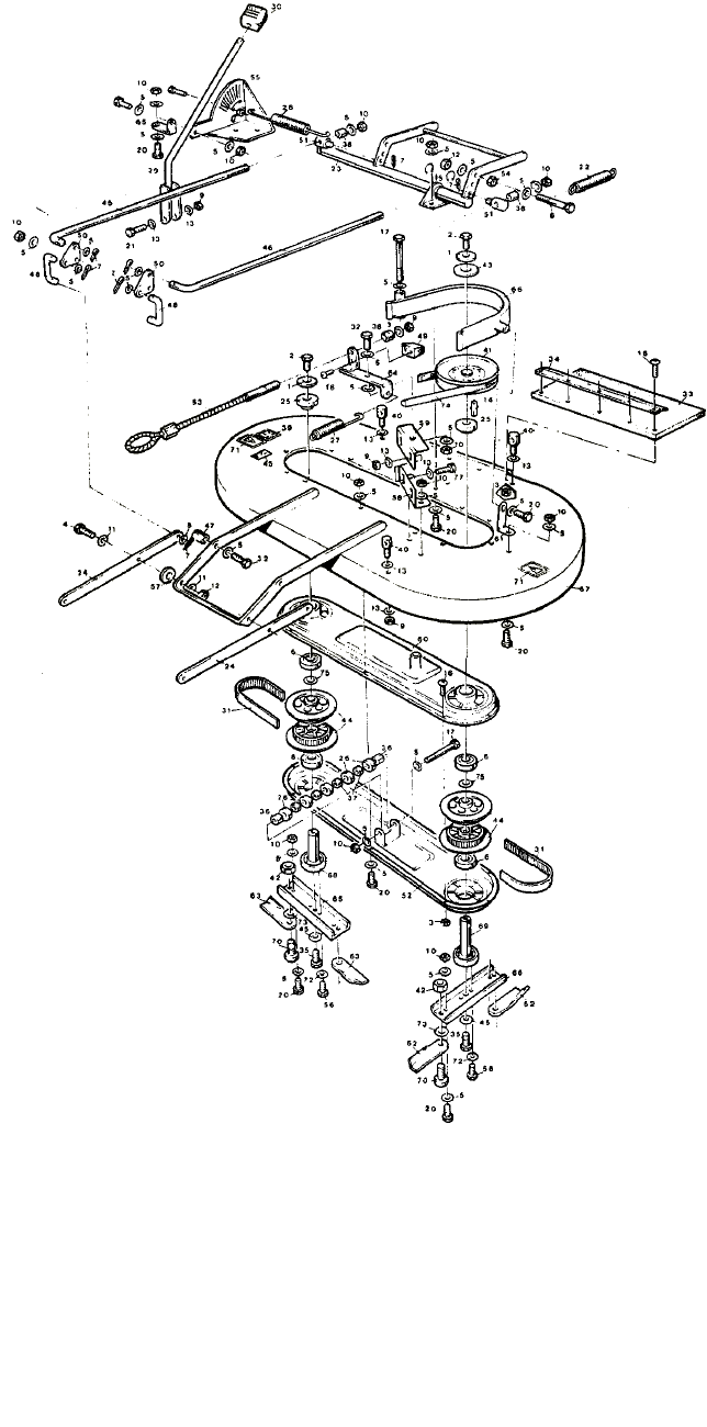 42" contra rotating cutter deck