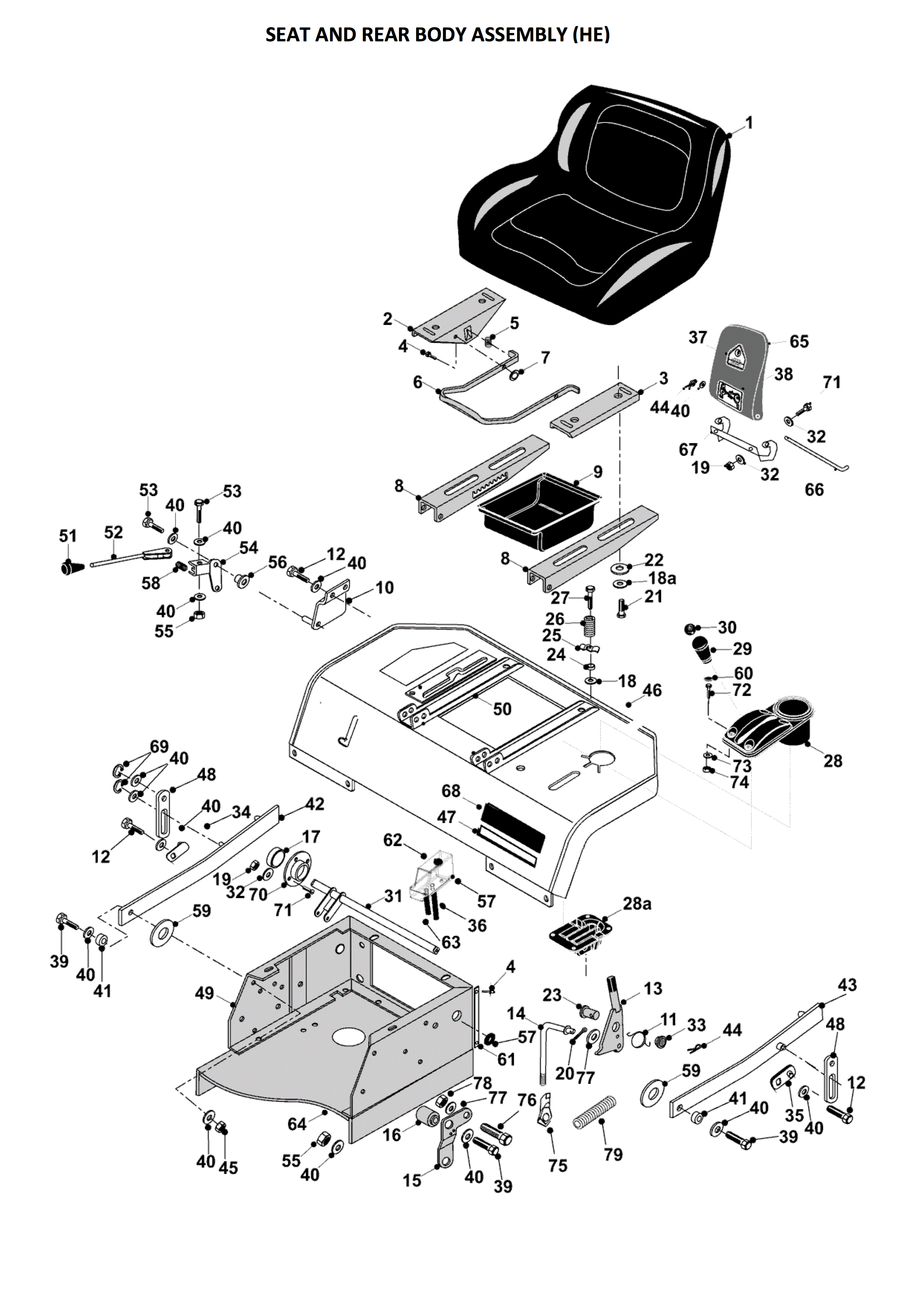 SEAT AND REAR BODY ASSEMBLY (HE)