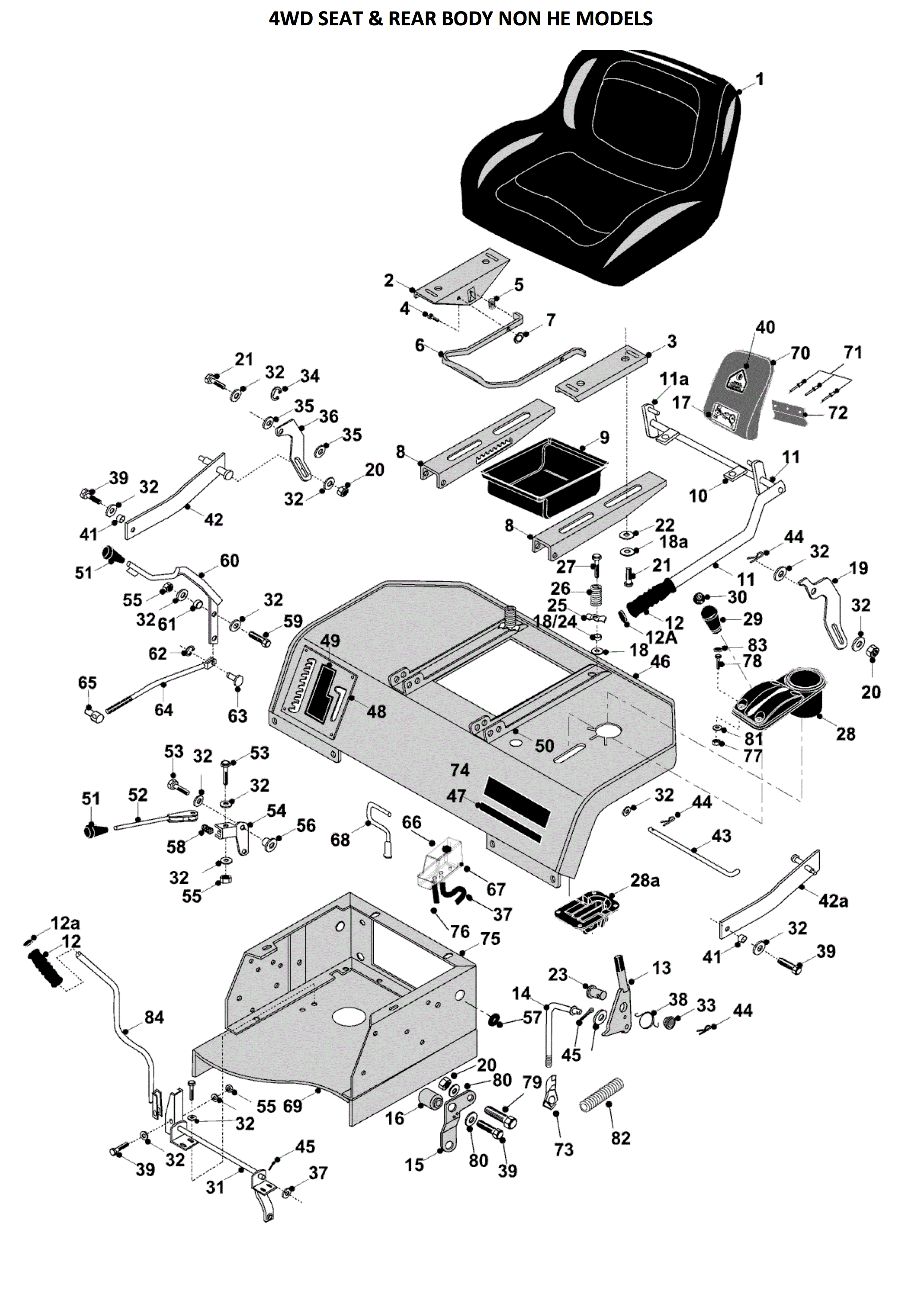 4WD SEAT & REAR BODY NON HE MODELS