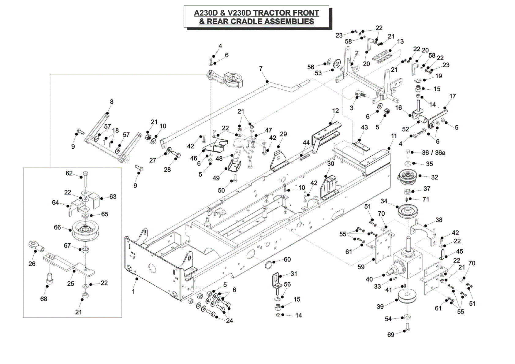 Tractor Front & Back Cradle Assembly